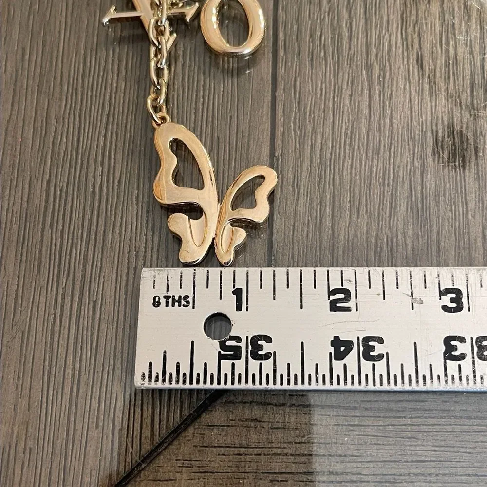 FOXER Gold-tone Fox Letter & Butterfly Keychain Bag Charm